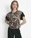Dkny Chiffon Sleeve Knit Top