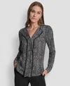 Dkny Women's Printed Contrast-trim V-neck Top In Multi