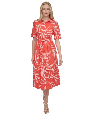 Dkny Women's Printed Cotton Shirt Dress