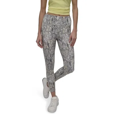 Dkny Women's Printed High-waist 7/8 Tights In Mystic Python Vintage Khaki In Gray