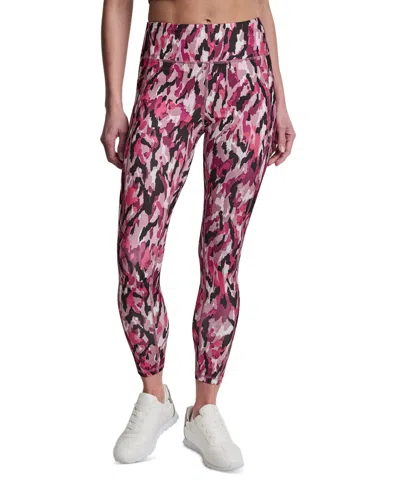 Dkny Women's Printed High-wasit Fitness Tights In Multi