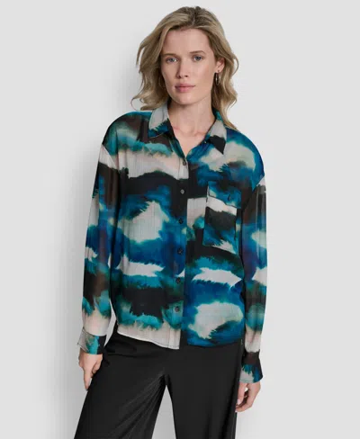 Dkny Women's Printed Long Sleeve Shirt In Multi