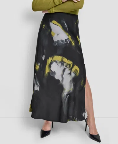 Dkny Women's Printed Maxi Bias Pull-on Skirt