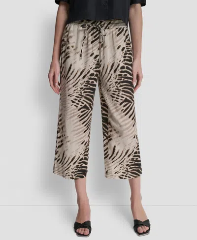 Dkny Women's Printed Pull-on Pants In Neutral