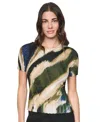 Dkny Print Mixed Rib Sweater In Animal Print