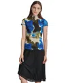 Dkny Abstract Print Rib Top In Abs Geo Tr