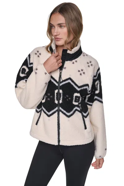 Dkny Women's Printed Sherpa Jacket In White