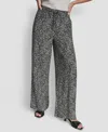 Dkny Women's Printed Straight Leg Pull-on Pants In Gray