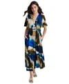 Dkny Print V-neck Maxi Dress In Expld Ink