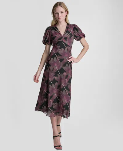 Dkny Midi Dress In Purple