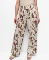 Dkny Print Linen Blend Drawstring Pants In Multi