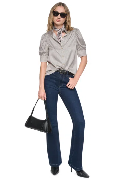 Dkny Women's Puff Short Sleeve Shirt In Gray