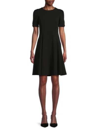 Dkny Women's Puff Sleeve Mini Dress In Black