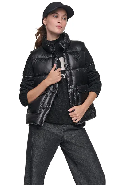 Dkny Women's Puffer Jacket Vest In Black