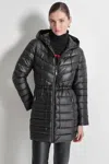 Dkny Women's Puffer Jacket With Cinched Waist In Black