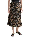 Dkny Pleated Hacci Knit Midi Skirt In Abs Geo Tr