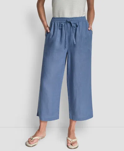 Dkny Women's Pull-on Wide-leg Pants In Blue