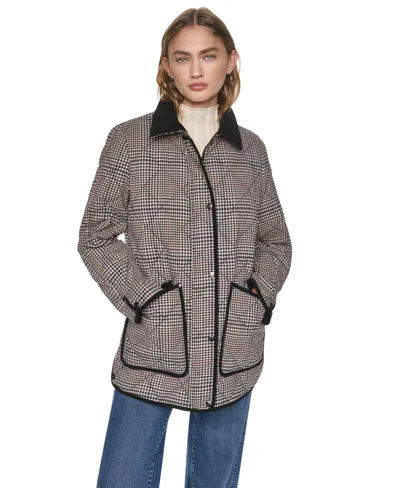Dkny Women's Quilted Barn Coat In Gray