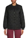 Dkny Women's Quilted Bomber Jacket In Black