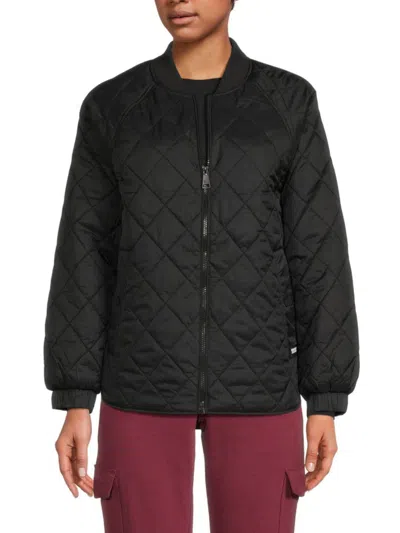 Dkny Women's Quilted Bomber Jacket In Black