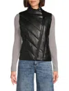 Dkny Asymmetrical Zip Puffer Vest In Black
