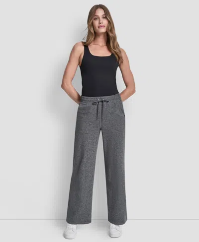 Dkny Mid Rise Wide Leg Pants In Gray