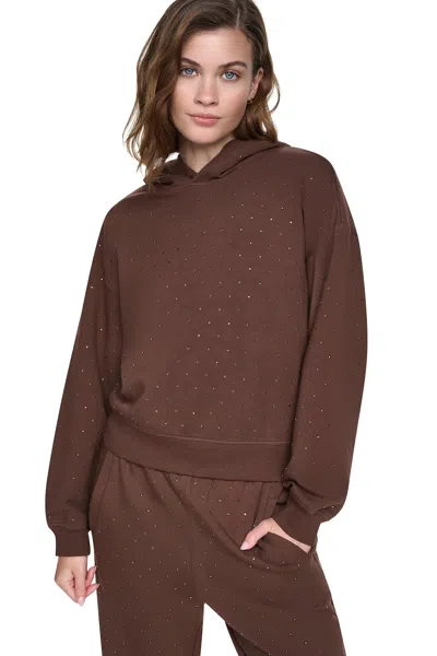 Dkny Women's Rhinestone Hoodie In Brown