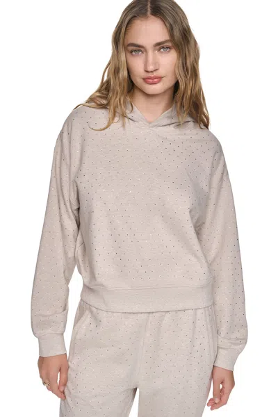 Dkny Women's Rhinestone Hoodie In Neutral