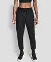 Dkny Sport Jogger Sweatpants Womens Black Fleece Drawstring Waist Fts718 In Animal Print