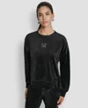 Dkny Rhinestone Logo Sweatshirt In Black