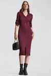 Dkny Women's Rib-knit Midi Polo Dress In Brown