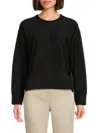 Dkny Women's Rib-knit Sweatshirt In Black