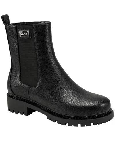 Dkny Women's Rick Round Toe Chelsea Booties In Black