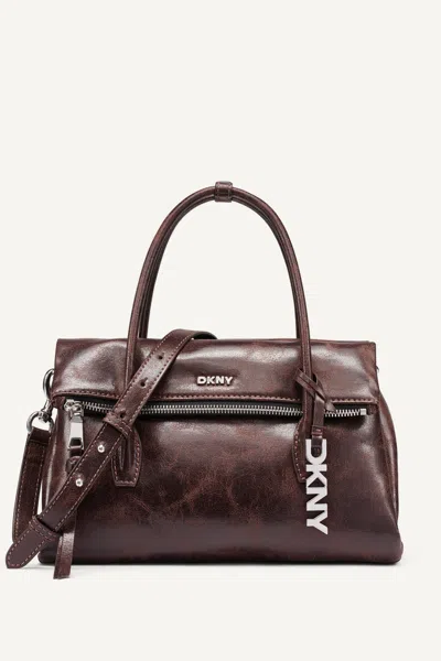 Dkny Women's Rivington Medium Logo Satchel In Coffee Bean