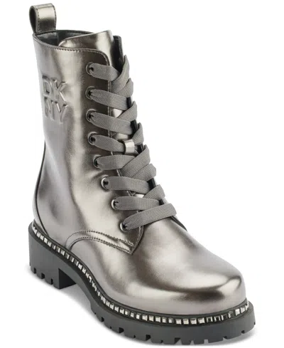 Dkny Women's Rommily Lace-up Boots In Graphite