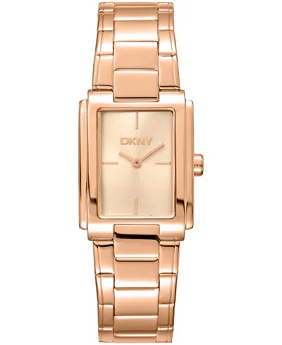 Dkny Women's Rose Gold Dial Rose Gold- Tone Stainless Steel Bracelet Watch, 23 X 30mm
