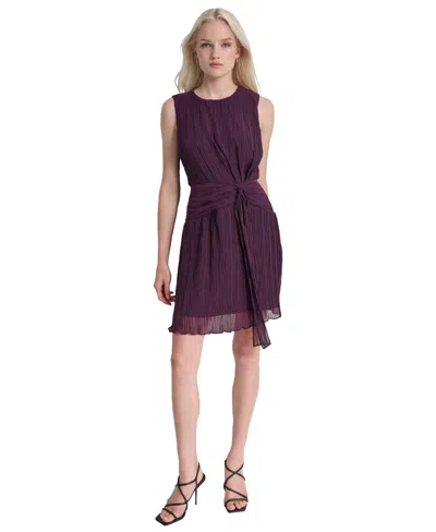 Dkny Women's Round-neck Sleeveless A-line Dress In Red