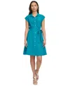 DKNY WOMEN'S RUCHED A-LINE SHIRTDRESS