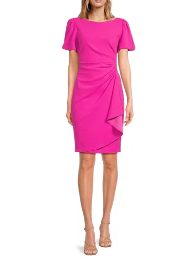 Dkny Women's Ruched Mini Dress In Raspberry