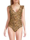 Dkny Ruffle Sleeve One-piece Swimsuit