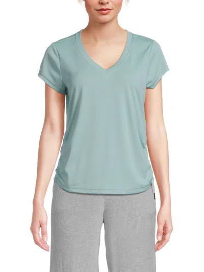 Dkny Women's Ruched Side Tech T-shirt In Mineral