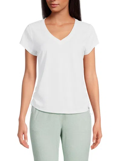 Dkny Women's Ruched Side Tech T-shirt In White