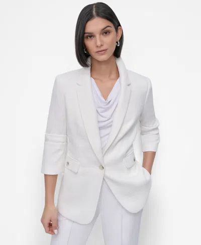 Dkny Women's Ruched-sleeve Open-front Blazer