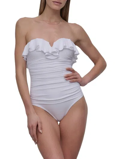 Dkny Women's Ruffled Bandeau One-piece Swimsuit