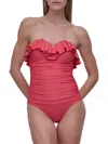 Dkny Ruffled Bandeau One-piece Swimsuit