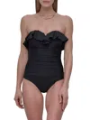 Dkny Women's Ruffled Bandeau One-piece Swimsuit