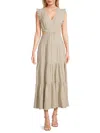 Dkny Women's Tiered Cotton A-line Midi-dress In Neutral