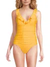 Dkny Women's Ruffled One Piece Swimsuit
