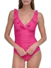 Dkny Women's Ruffled One Piece Swimsuit