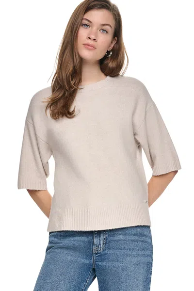 Dkny Women's Rugby Short Sleeve Sweater In White